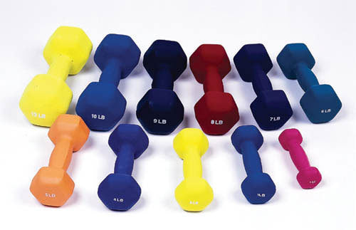 Dumbell weight color vinyl coated 1 lb