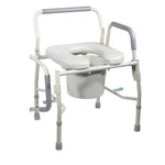 Commode drop-arm kd w/padded open-front seat  tool-free