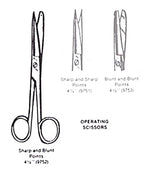 Operating scissors- sharp/blunt- 4 1/2  straight