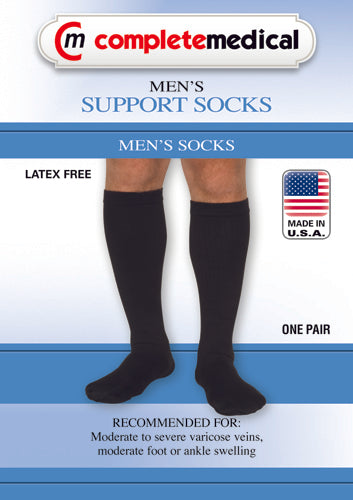 Men's mild support socks 10-15mmhg  black  md/lg