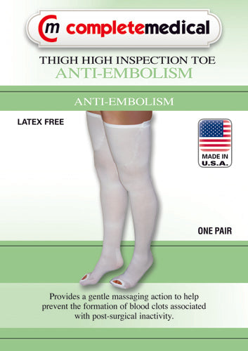 Anti-embolism stockings md/lng 15-20mmhg thigh hi  insp. toe