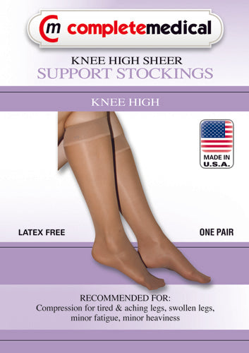 Ladies' sheer firm support  md 20-30mmhg  knee highs  beige
