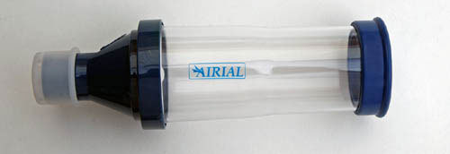 Airial holding chamber for meter dose inhalers